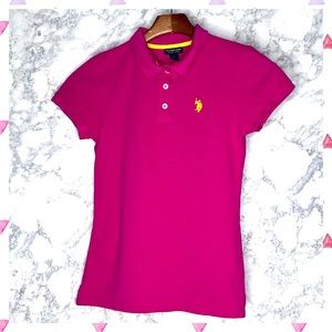 U.S. Polo Assn Pink Y2K Polo Shirt Juniors Small